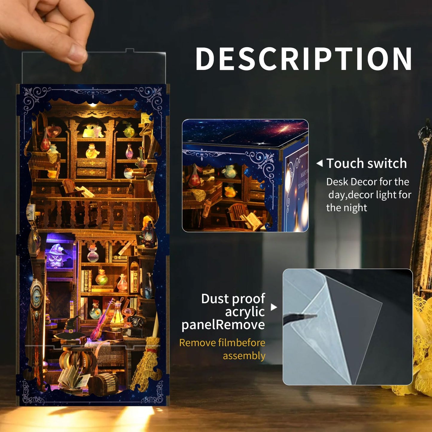 ANTREATU Magic Book Nook Kit — DIY Miniature House with LED Light
