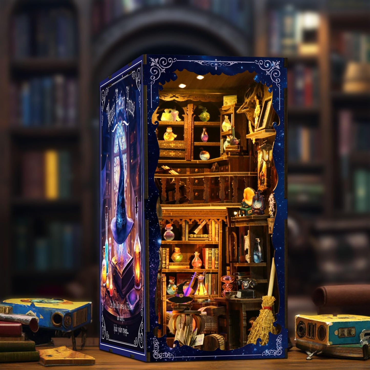 ANTREATU Magic Book Nook Kit — DIY Miniature House with LED Light