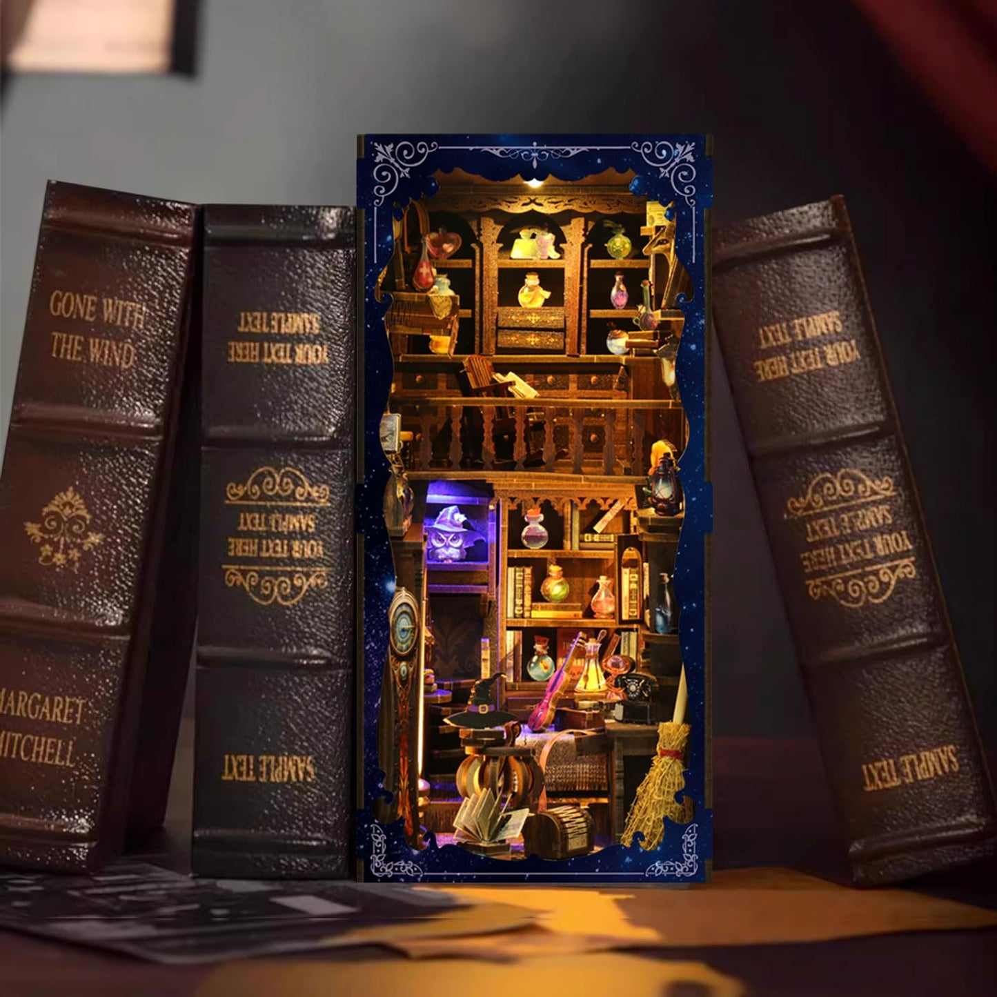 ANTREATU Magic Book Nook Kit — DIY Miniature House with LED Light