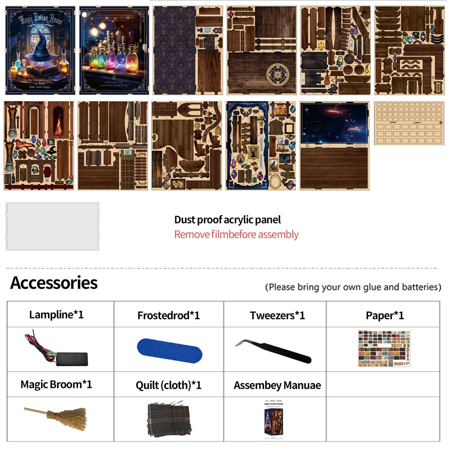 ANTREATU Magic Book Nook Kit — DIY Miniature House with LED Light