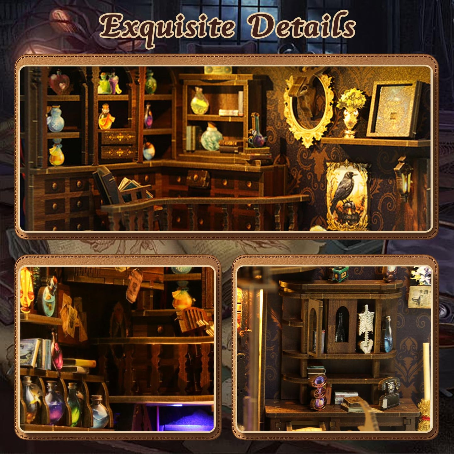 ANTREATU Magic Book Nook Kit — DIY Miniature House with LED Light