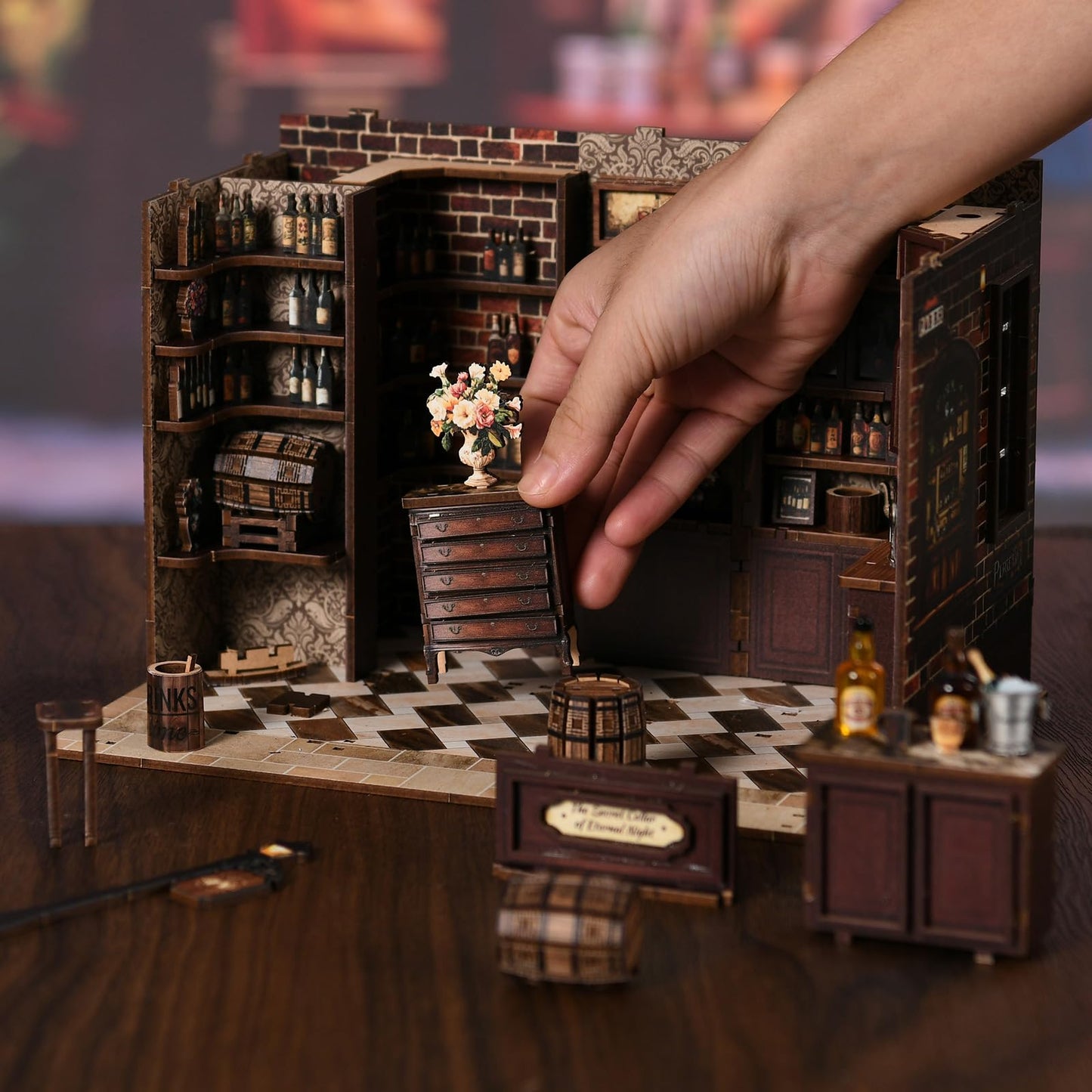 ANTREATU DIY Miniature House Kit – Corner Tavern with LED Light