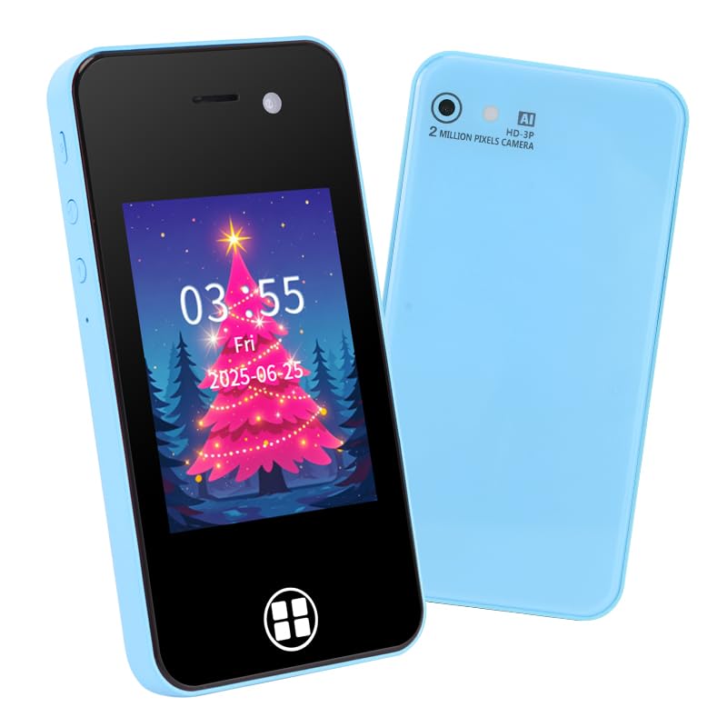ANTUMKDS Kids Smart Phone (Blue) – Dual Camera, 16GB SD Card, Educational Games for Ages 4-8