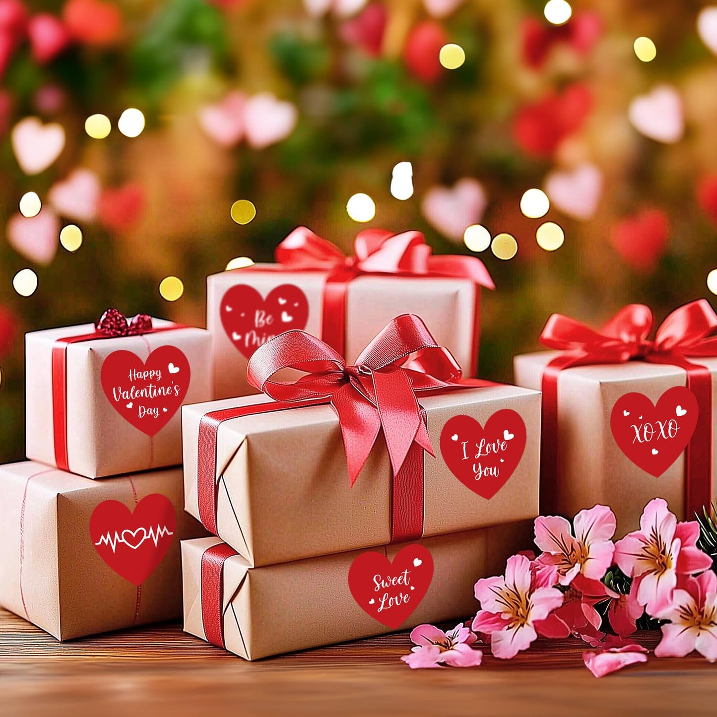 Anwyll Valentines Day Heart Stickers – 480 Pcs, 1.5-Inch Red I Love You Stickers for Envelopes, Cards & Gifts