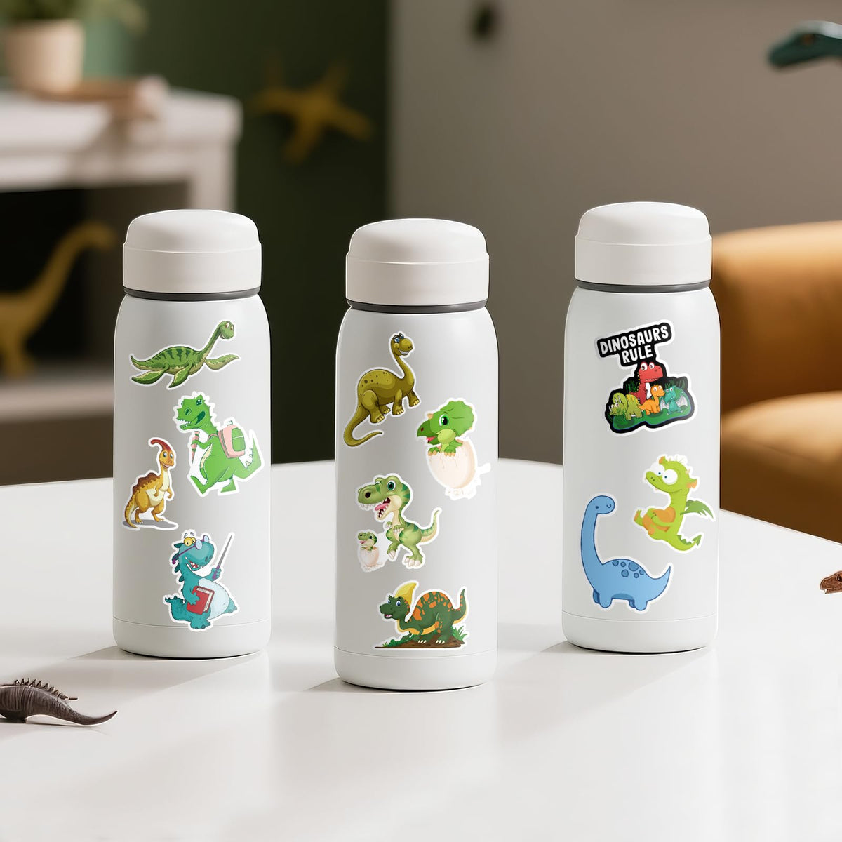 Anwyll 300Pcs Dinosaur Stickers for Kids – Waterproof Vinyl Dino Stickers Bulk Pack