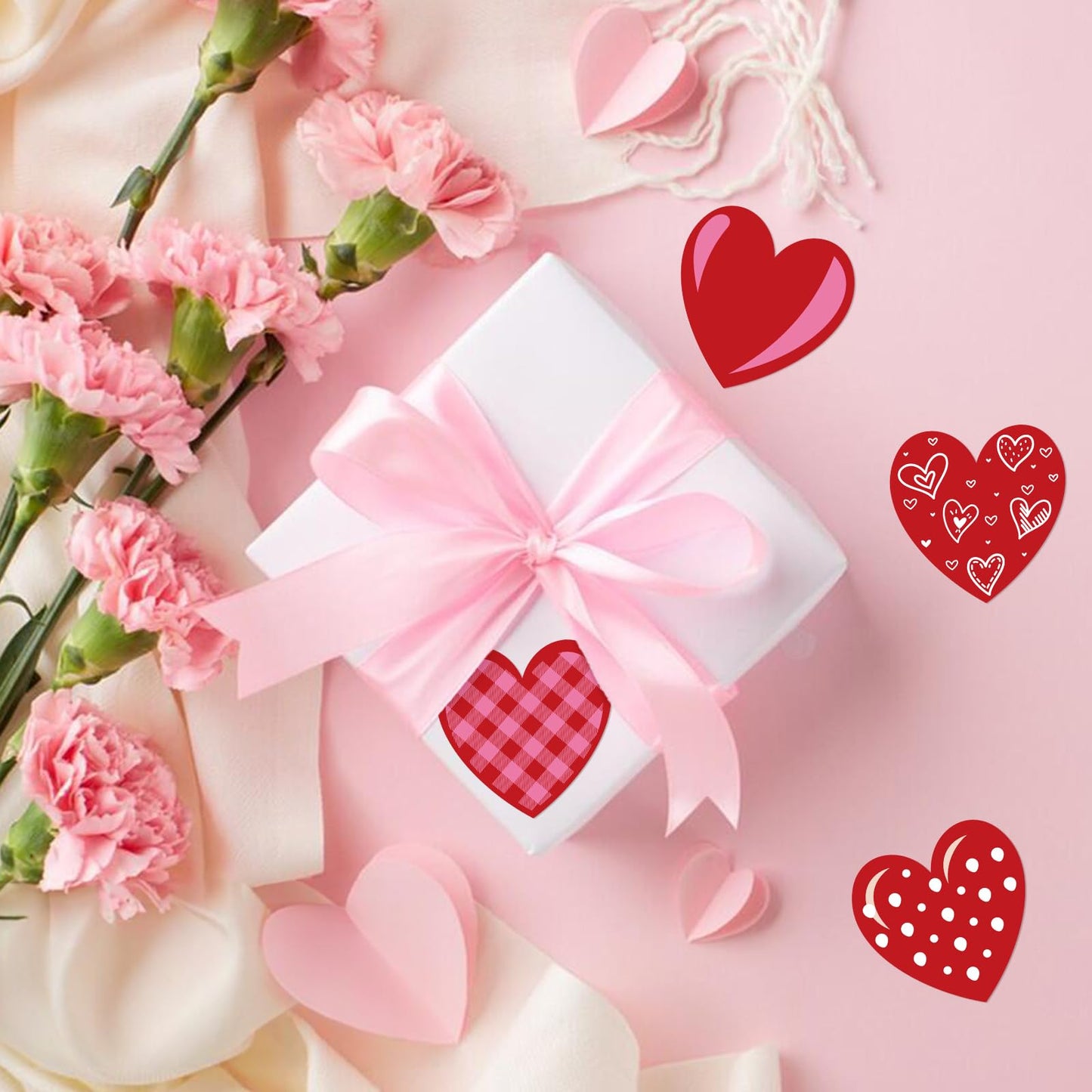 Anwyll Heart Stickers | 480 Pcs, 1.5-Inch Valentines Day Gift Labels for Cards, Envelopes & Gifts