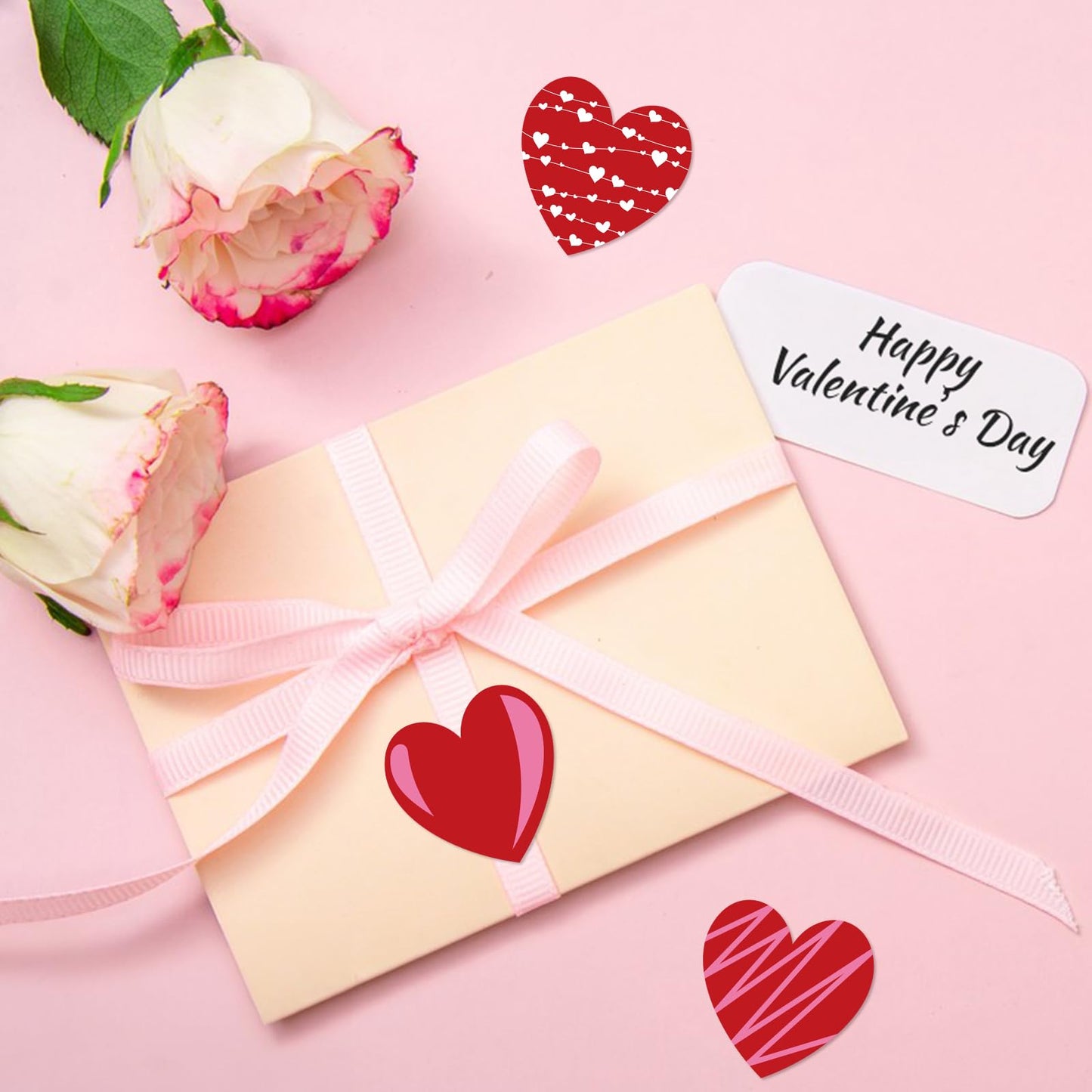 Anwyll Heart Stickers | 480 Pcs, 1.5-Inch Valentines Day Gift Labels for Cards, Envelopes & Gifts