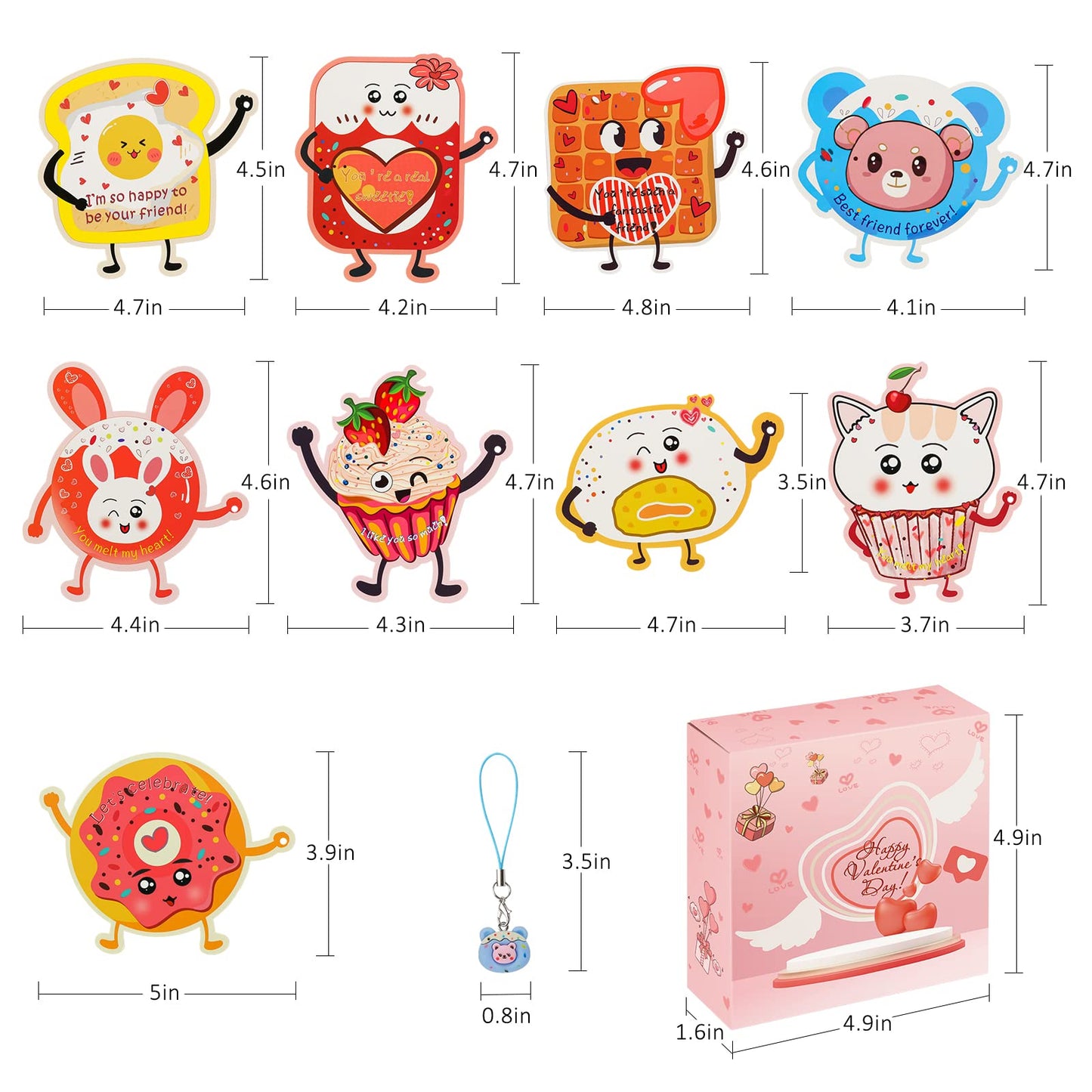 ANYIDEA Valentines Cards for Kids – 36 Cards + 36 Pendant Gifts for Classroom Exchange