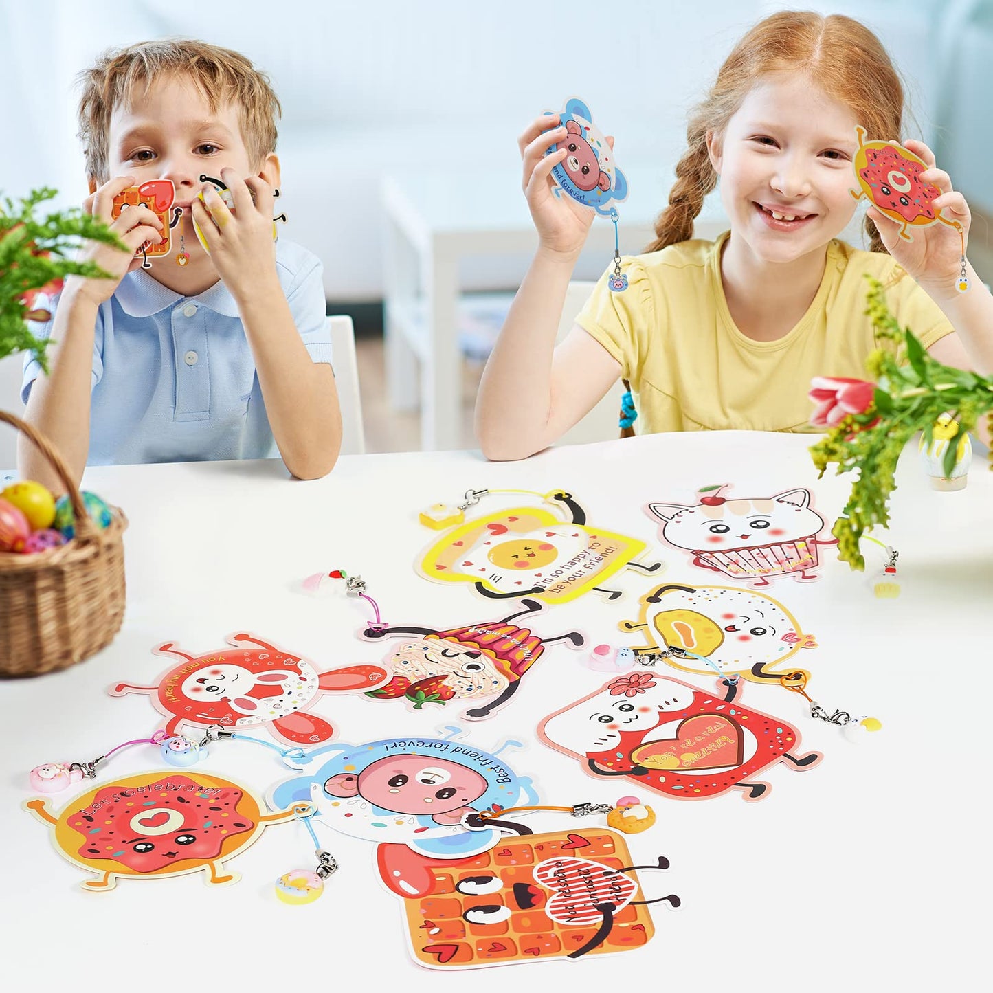 ANYIDEA Valentines Cards for Kids – 36 Cards + 36 Pendant Gifts for Classroom Exchange