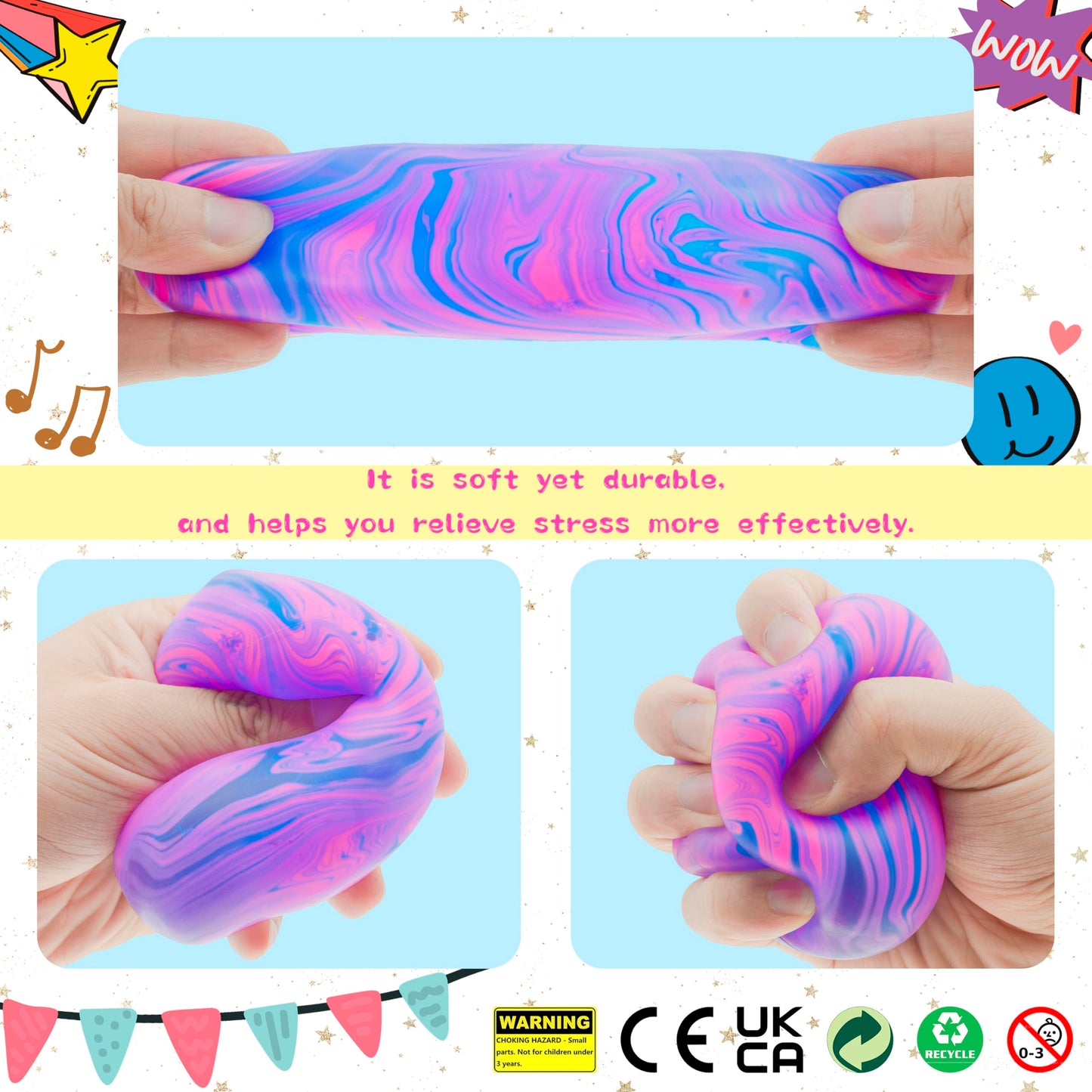ANZHY Squishy Stress Cube – Gel-Filled Fidget Toy for Kids & Adults