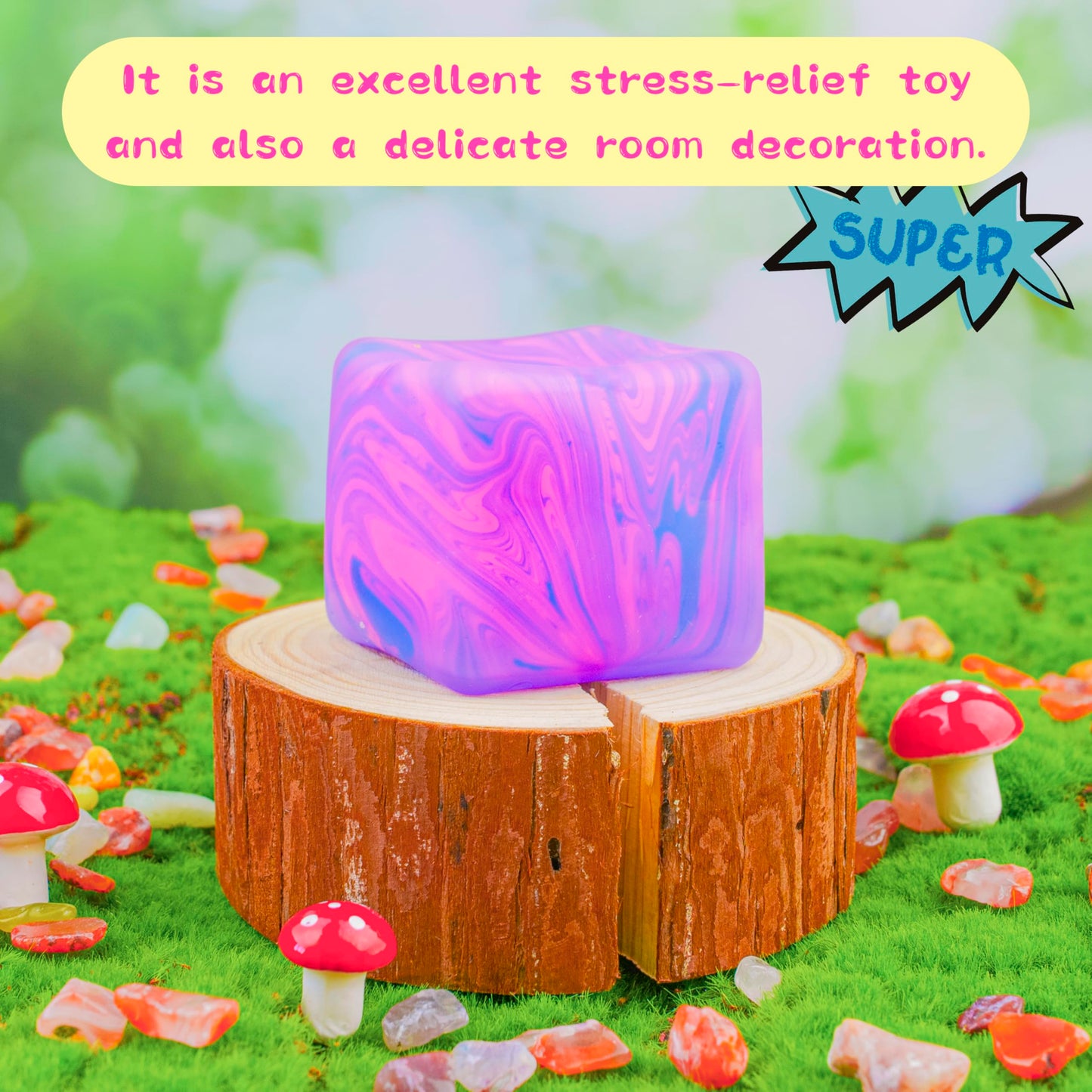 ANZHY Squishy Stress Cube – Gel-Filled Fidget Toy for Kids & Adults