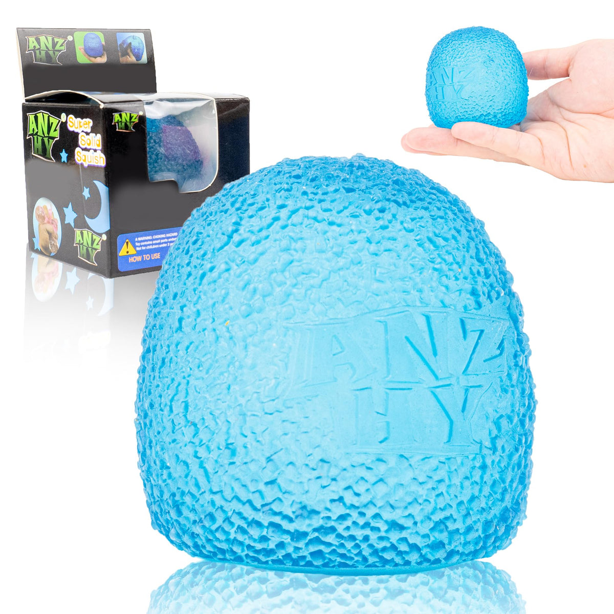 ANZHY Squishy Stress Ball – Sensory Toy for Focus & Calm (Blue Ellipsoid)