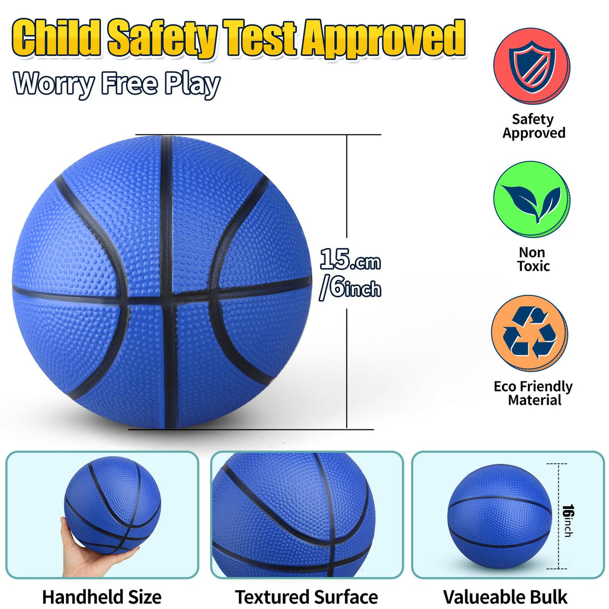 Anzmtosn 7-Inch Mini Basketball Balls – 5 Pack with Pump for Over-Door Indoor Hoops