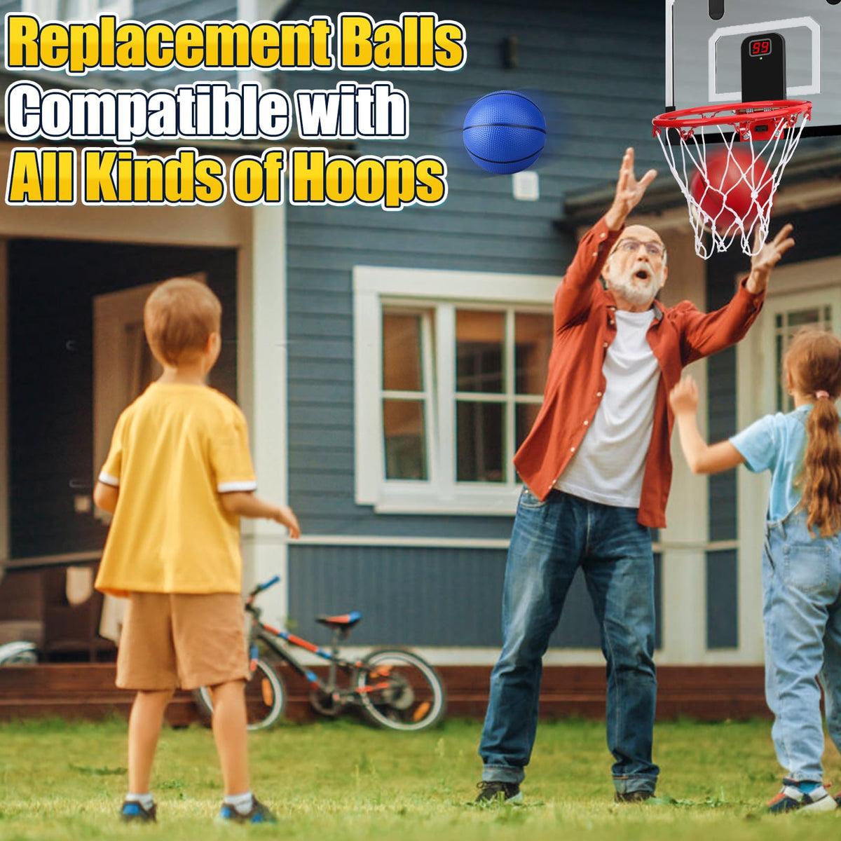 Anzmtosn 7-Inch Mini Basketball Balls – 5 Pack with Pump for Over-Door Indoor Hoops