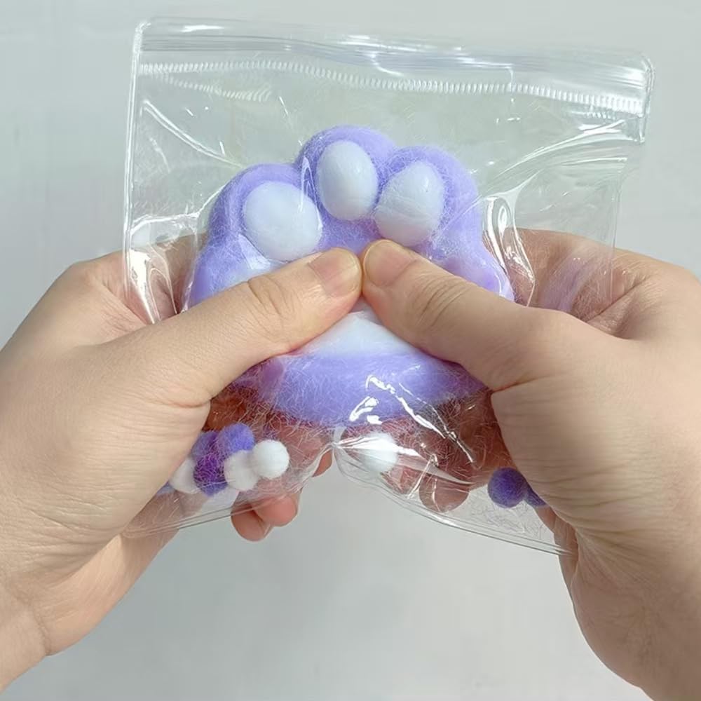 Anztqiuu 5 Pack Cat Paw Squishy Toys | Cute Kawaii Mochi Sensory Fidget Set