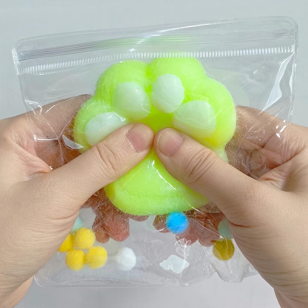 Anztqiuu 5 Pack Cat Paw Squishy Toys | Cute Kawaii Mochi Sensory Fidget Set