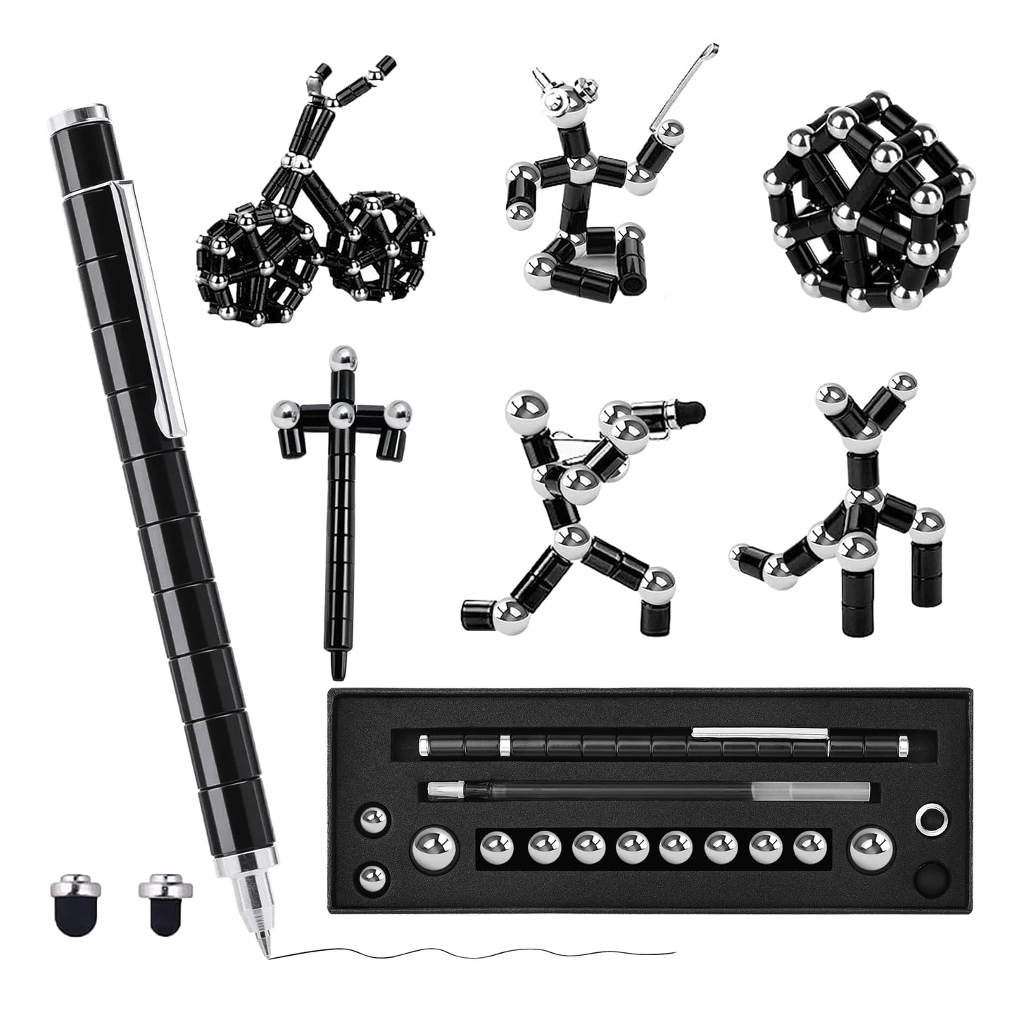 ANZUSY Fidget Pen – Magnetic Deformable Writing Pen & Stress Relief Toy