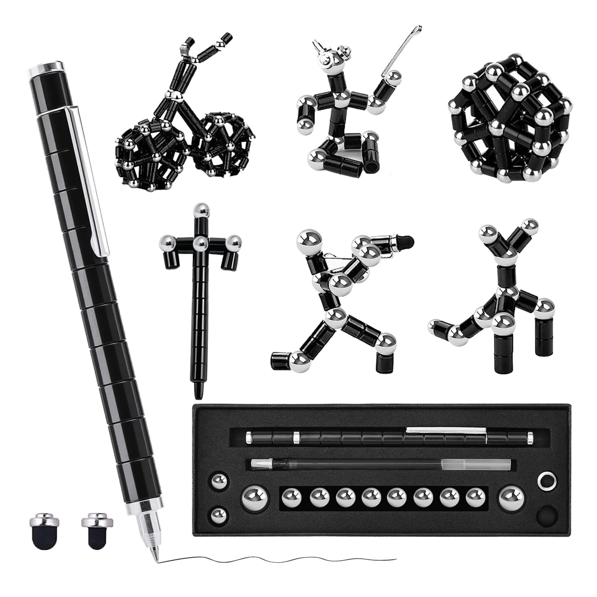 ANZUSY Fidget Pen – Magnetic Deformable Writing Pen & Stress Relief Toy