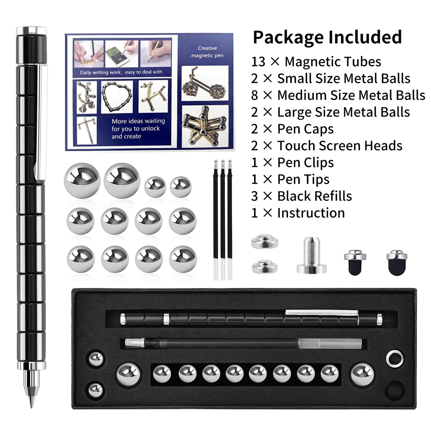 ANZUSY Fidget Pen – Magnetic Deformable Writing Pen & Stress Relief Toy