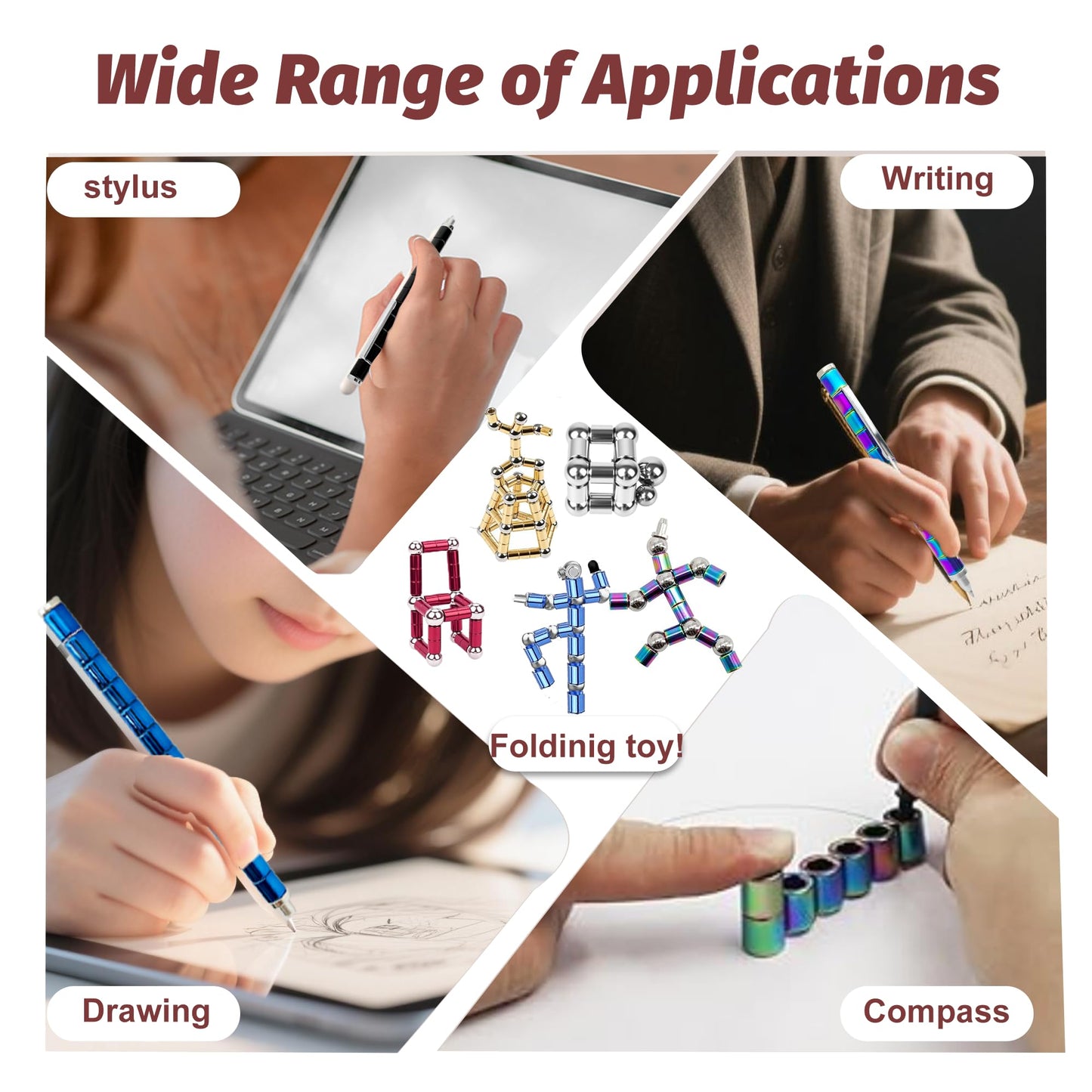 ANZUSY Fidget Pen - Magnetic Deformation Writing Tool & Stress-Relief Toy