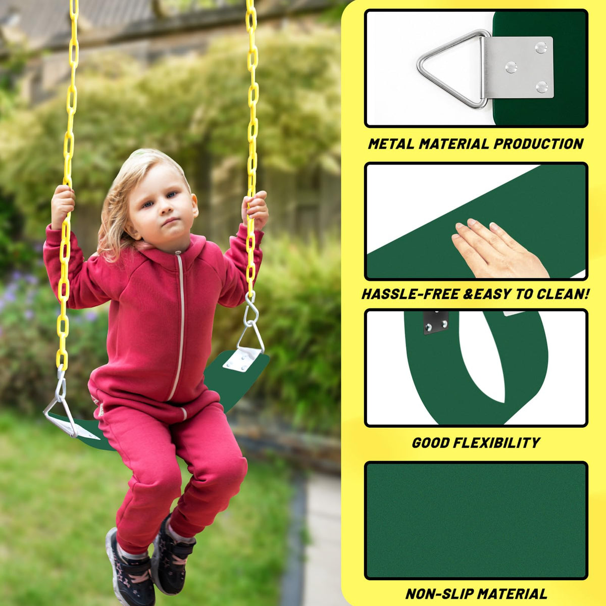 AOBOTE Swing Set for Kids & Adults - 66-Inch Chain, 250 lb Capacity | AB010002-7