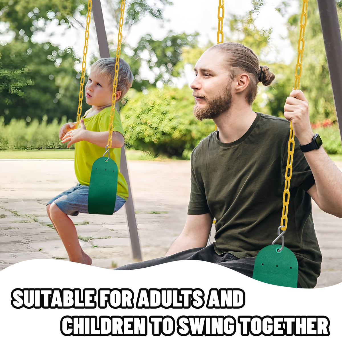 AOBOTE Swings Set 2-Pack: EVA Seats with Hooks & Chains for Backyard
