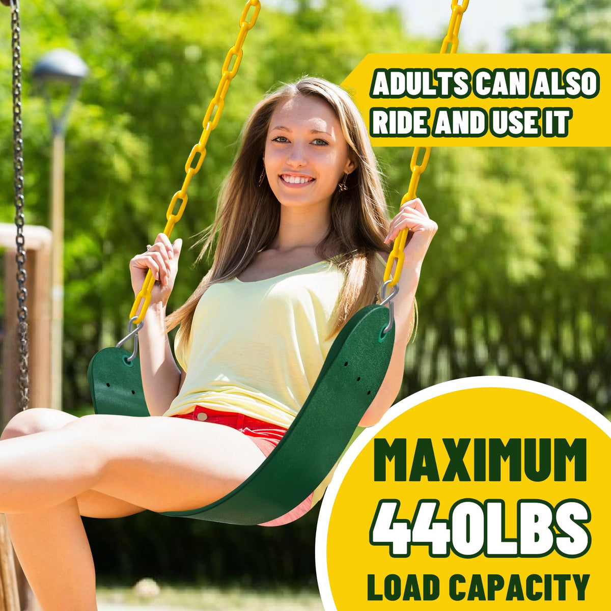 AOBOTE Swings Set 2-Pack: EVA Seats with Hooks & Chains for Backyard