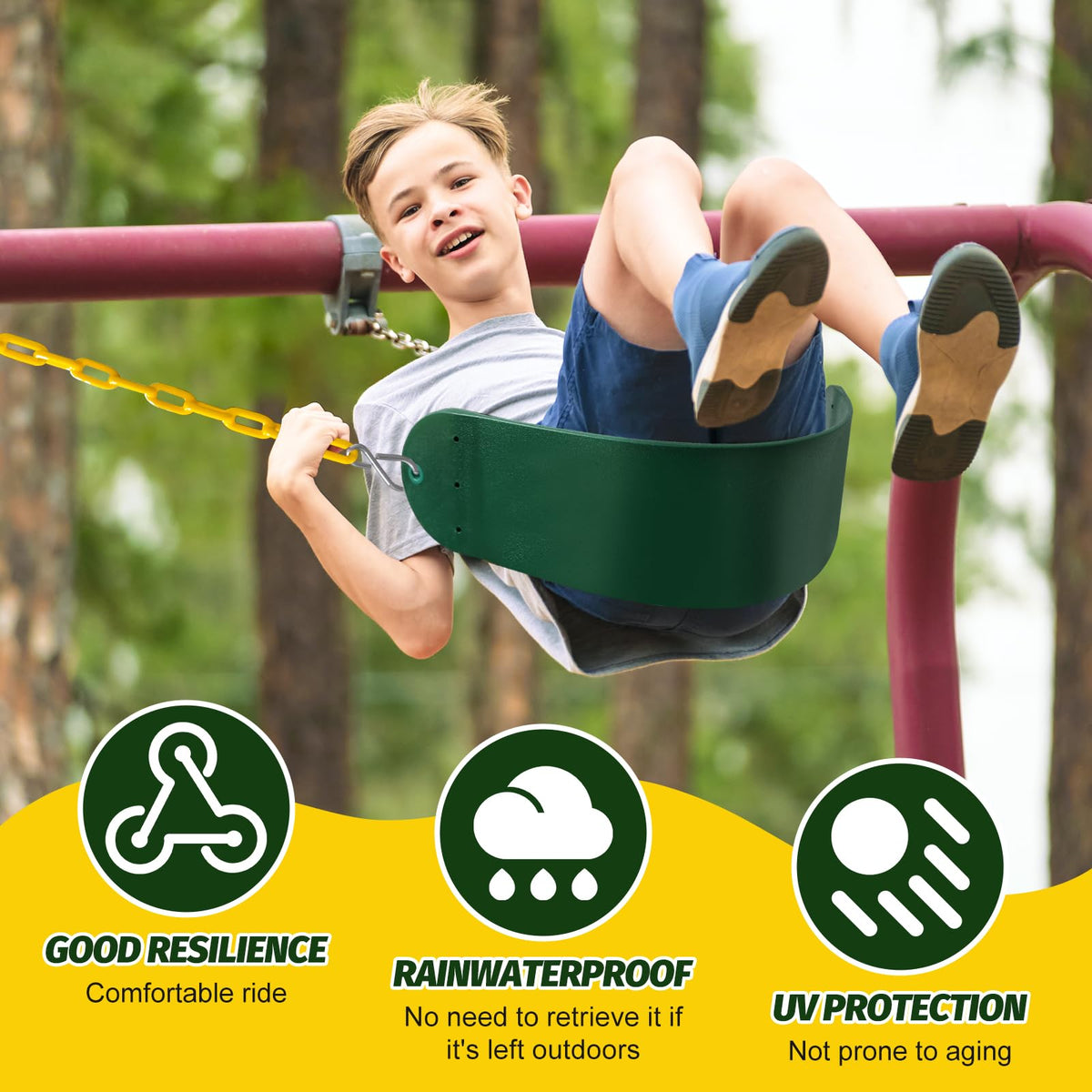 AOBOTE Swings Set 2-Pack: EVA Seats with Hooks & Chains for Backyard