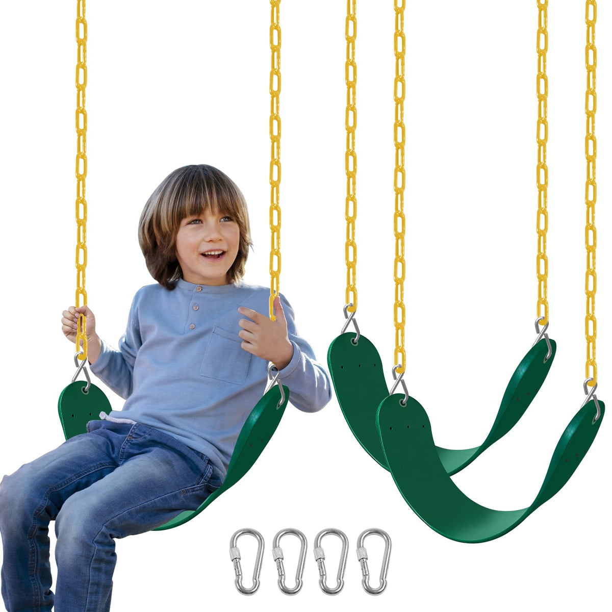 AOBOTE Swings Set 2-Pack: EVA Seats with Hooks & Chains for Backyard
