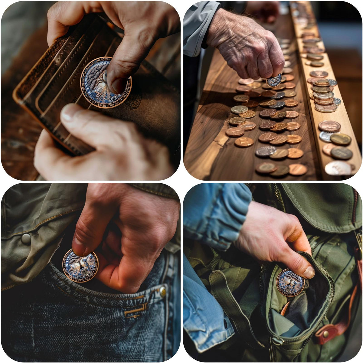 Aocass Military Commemorative Challenge Coin – Honor Veterans & Remember Heroes | Veterans Day & Memorial Day Gift