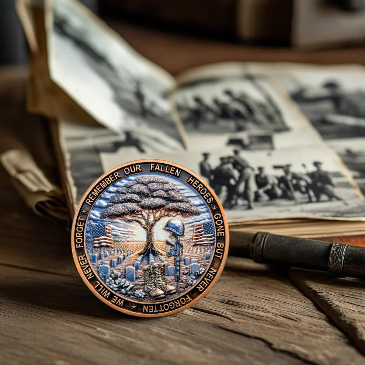 Aocass Military Commemorative Challenge Coin – Honor Veterans & Remember Heroes | Veterans Day & Memorial Day Gift
