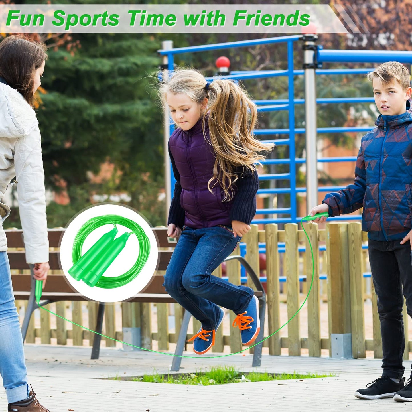 Aodaer 60-Pack Kids Jump Rope Set – Colorful 7.3ft Adjustable Ropes for Outdoor Fun