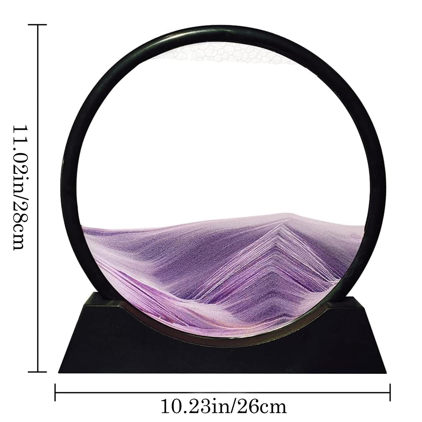 Aoderun Moving Sand Art Picture Round Glass 12-inch Purple Deep Sea 3D Flowing Display