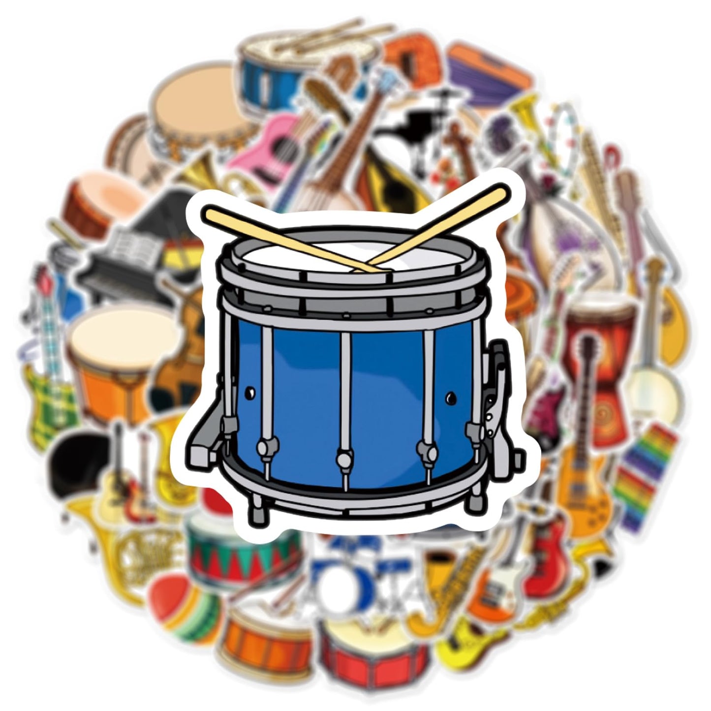 50PCS Musical Instrument Stickers by aoinqx – Waterproof Vinyl Decals, Cute Kawaii Design