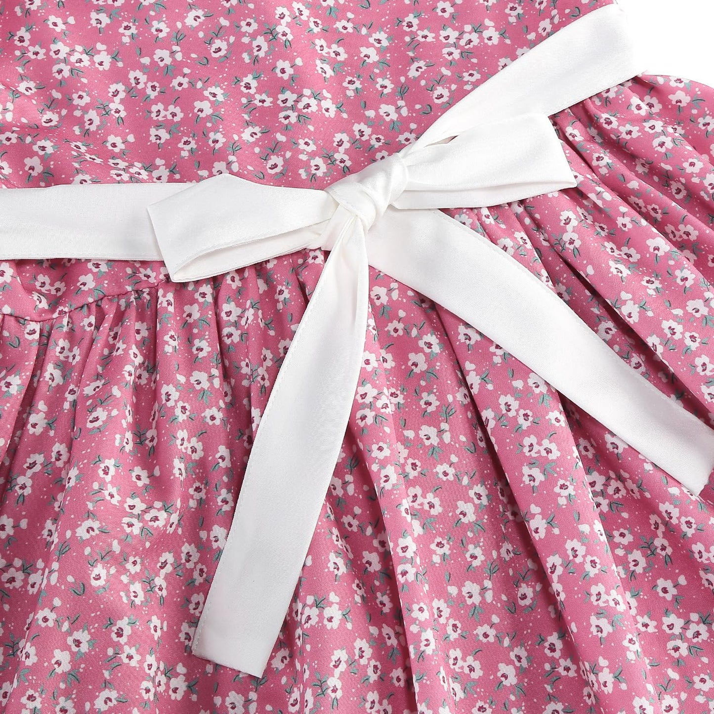 Aoiviss Girls Pioneer Costume Floral Colonial Prairie Dress – Pink with Apron & Bonnet