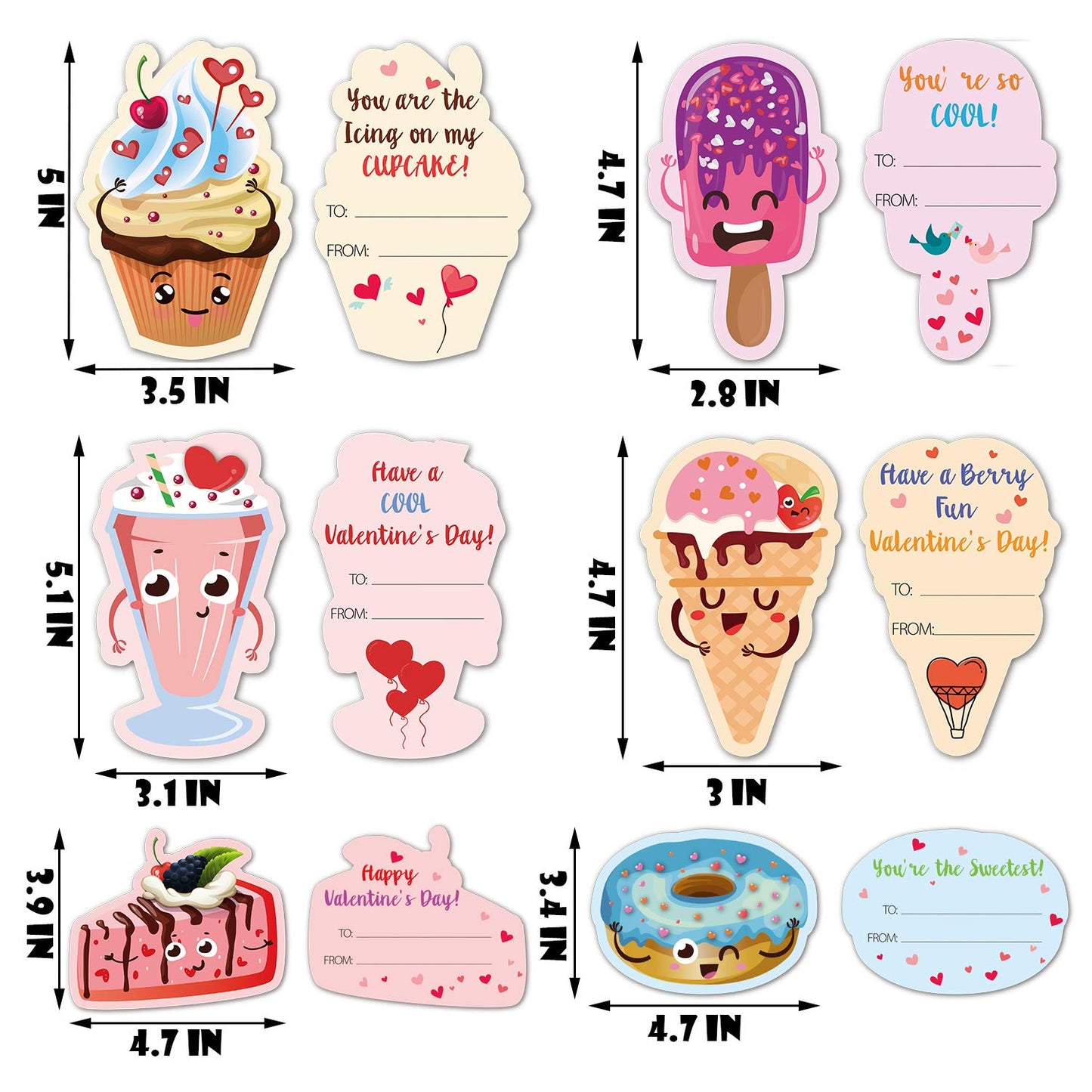 AOJOYS Valentines Day Cards for Kids – 36-Pack with Tattoos, Pink Envelopes & 80 Stickers