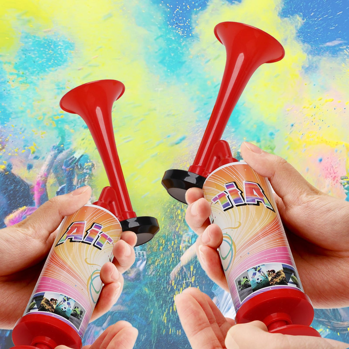 AOLIHAN Noise Makers Prank Kit – 2-Pack Mini Air Horns for Parties