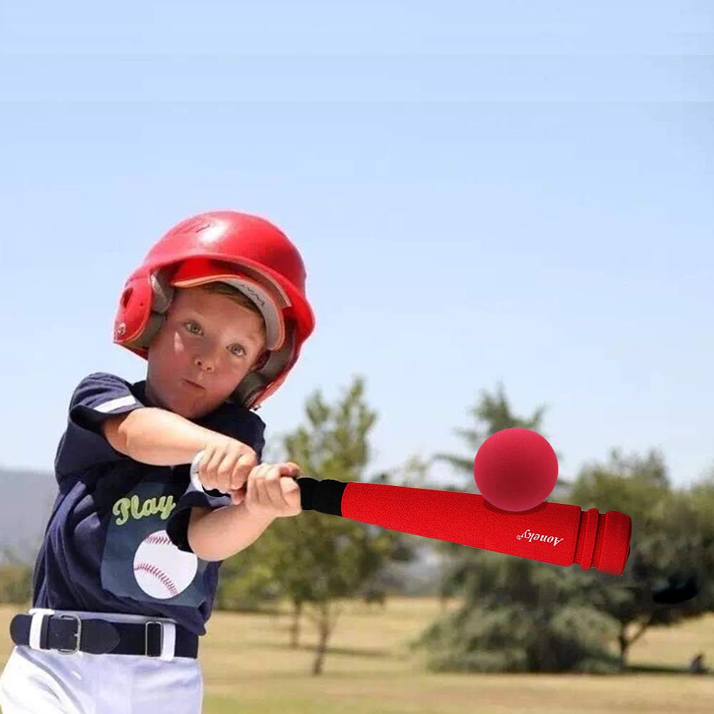 Aoneky Min Foam Baseball Bat and Ball for Toddlers – 16.5 Inch Safe Indoor T-Ball Set