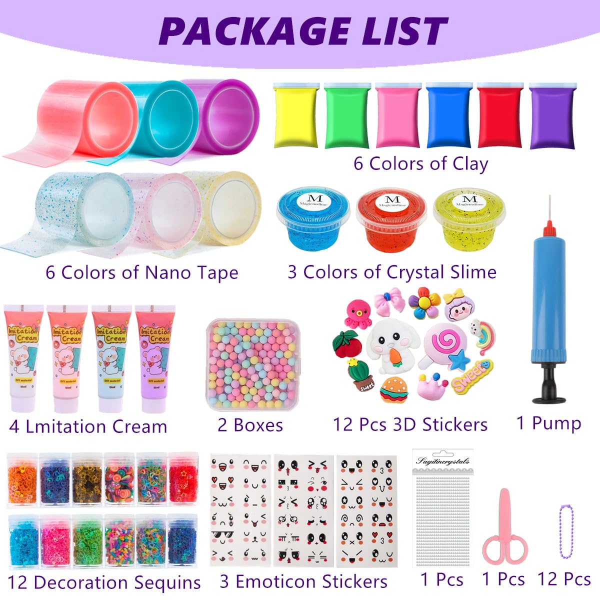 AooeDomi 6 Colors Nano Tape Bubble Kit for Kids | DIY Squishy Maker & Bubble Craft