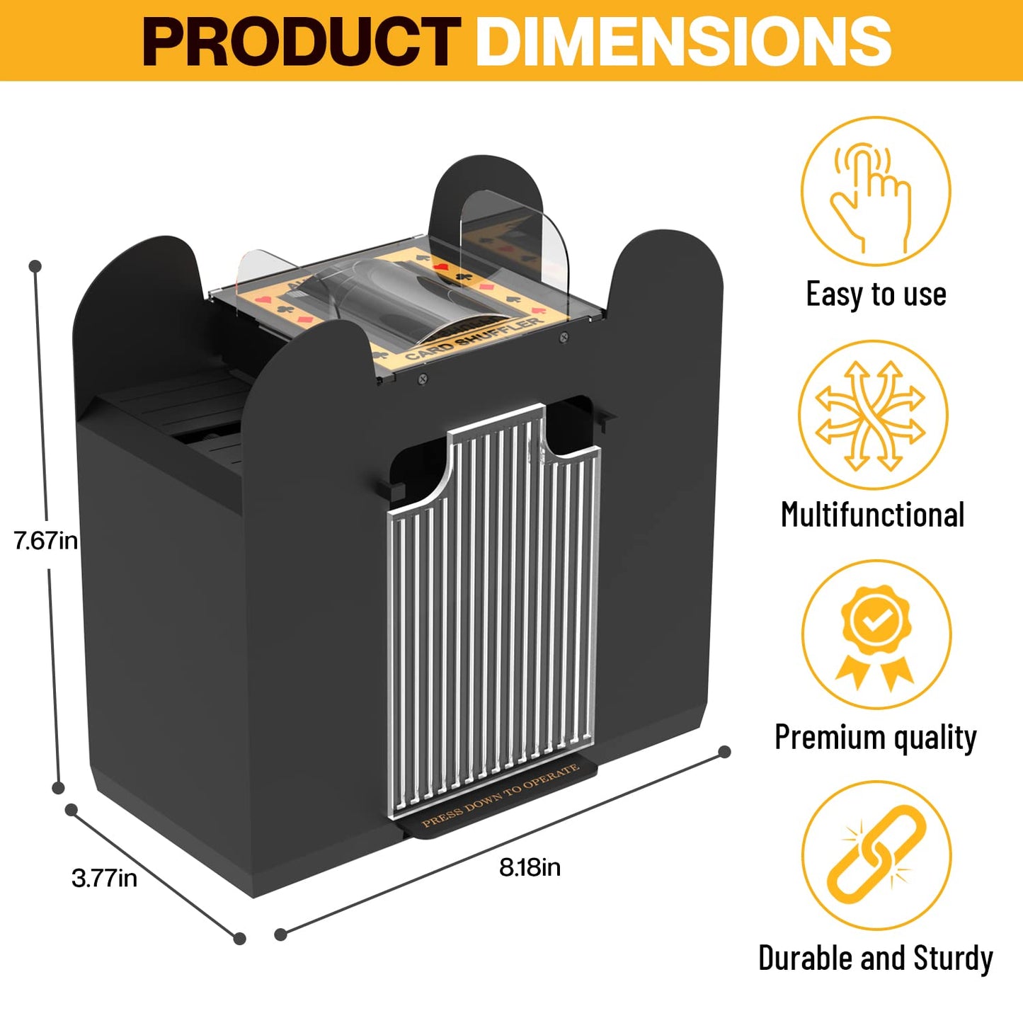 AOPER Automatic Card Shuffler - 6-Deck Shuffling Machine for Home & Parties (USB/Battery)