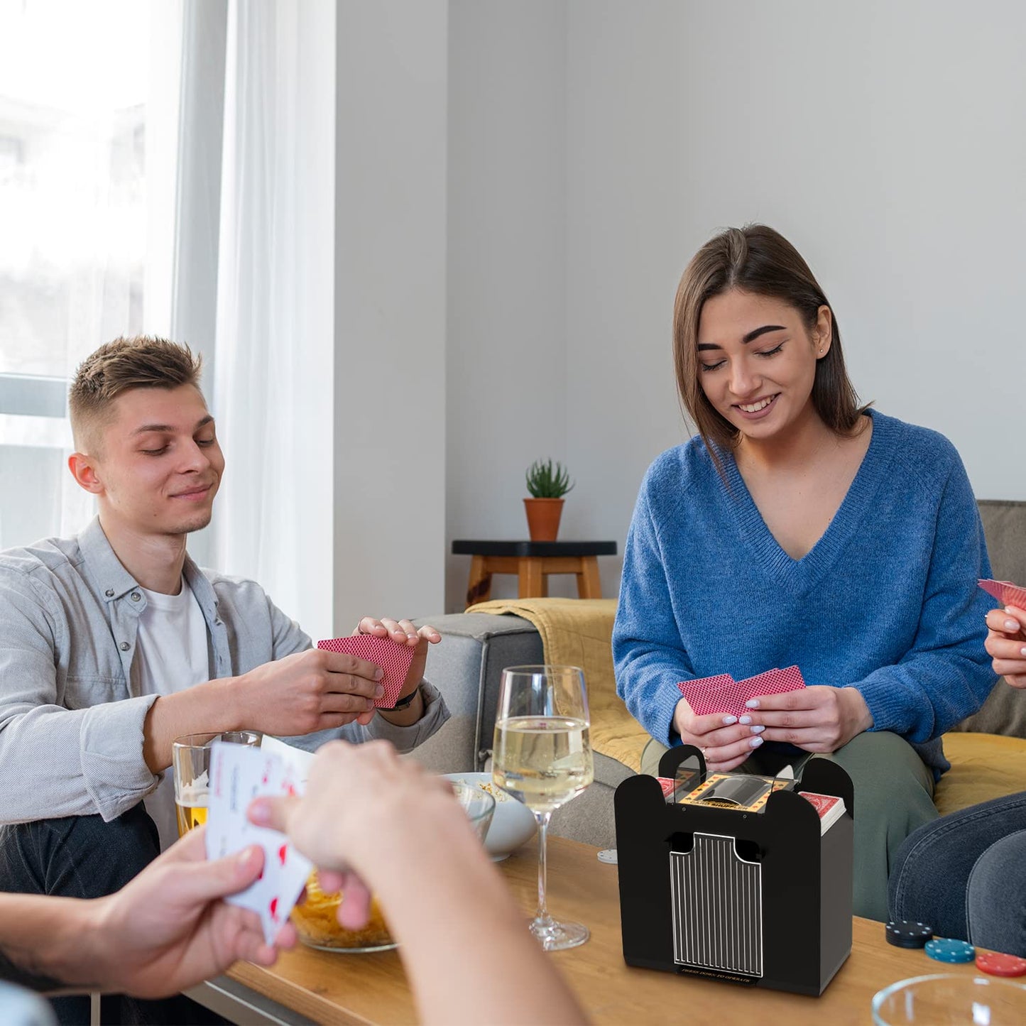 AOPER Automatic Card Shuffler - 6-Deck Shuffling Machine for Home & Parties (USB/Battery)