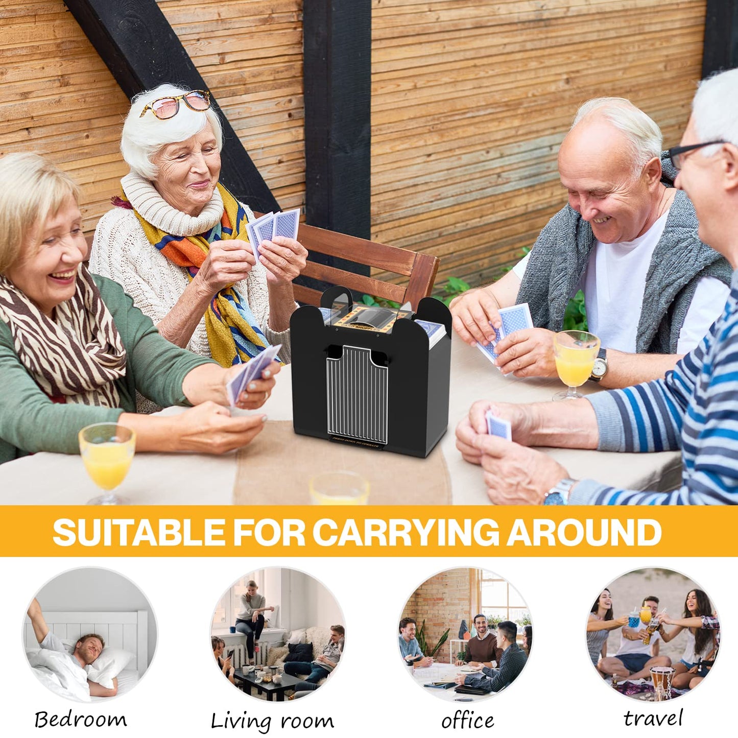 AOPER Automatic Card Shuffler - 6-Deck Shuffling Machine for Home & Parties (USB/Battery)