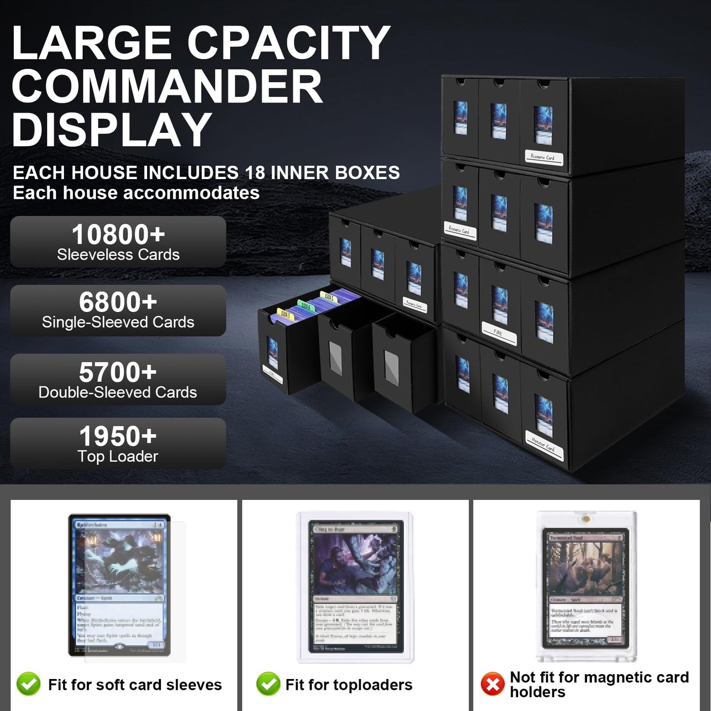 aopule 10800+ Card Storage Box – 6-Box Organizer for MTG, PTCG & More