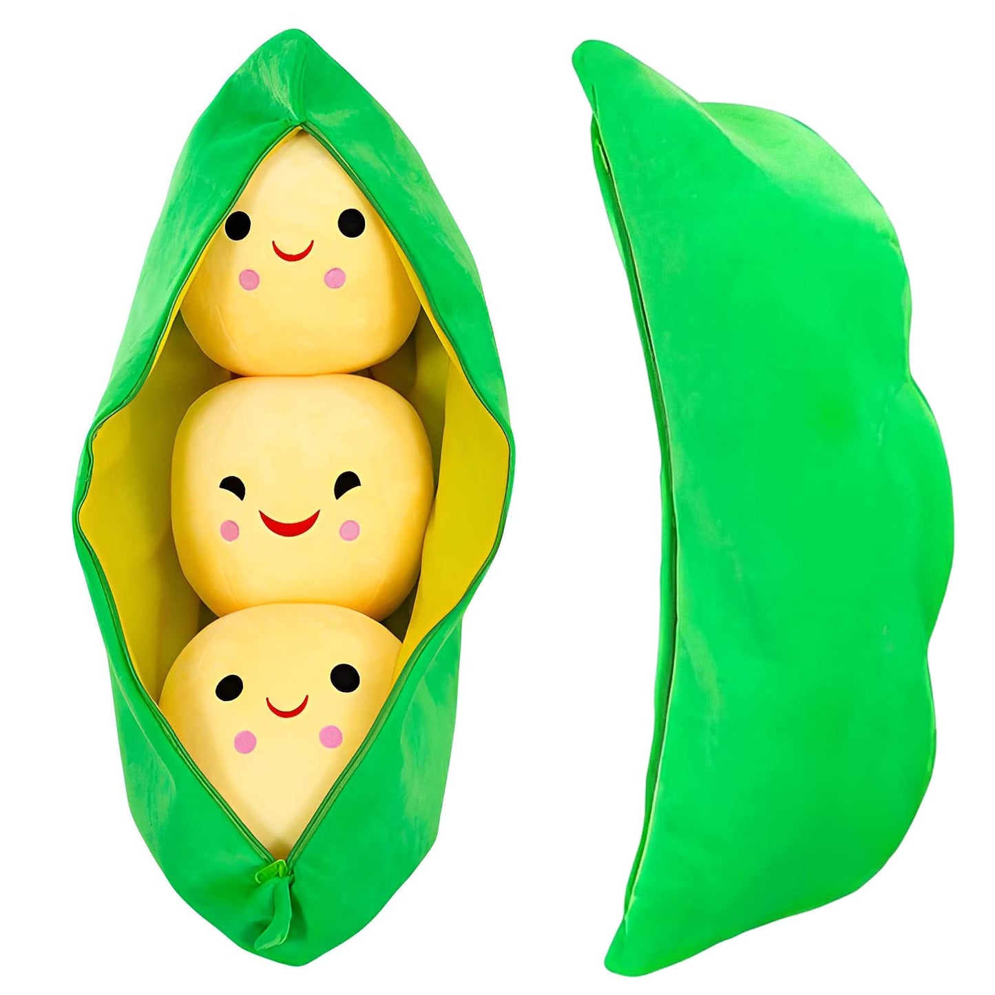 AOQI Giant Peas in a Pod Plush Toy – Soft Pea Pod Pillow (5 Sizes: 25–90 cm)