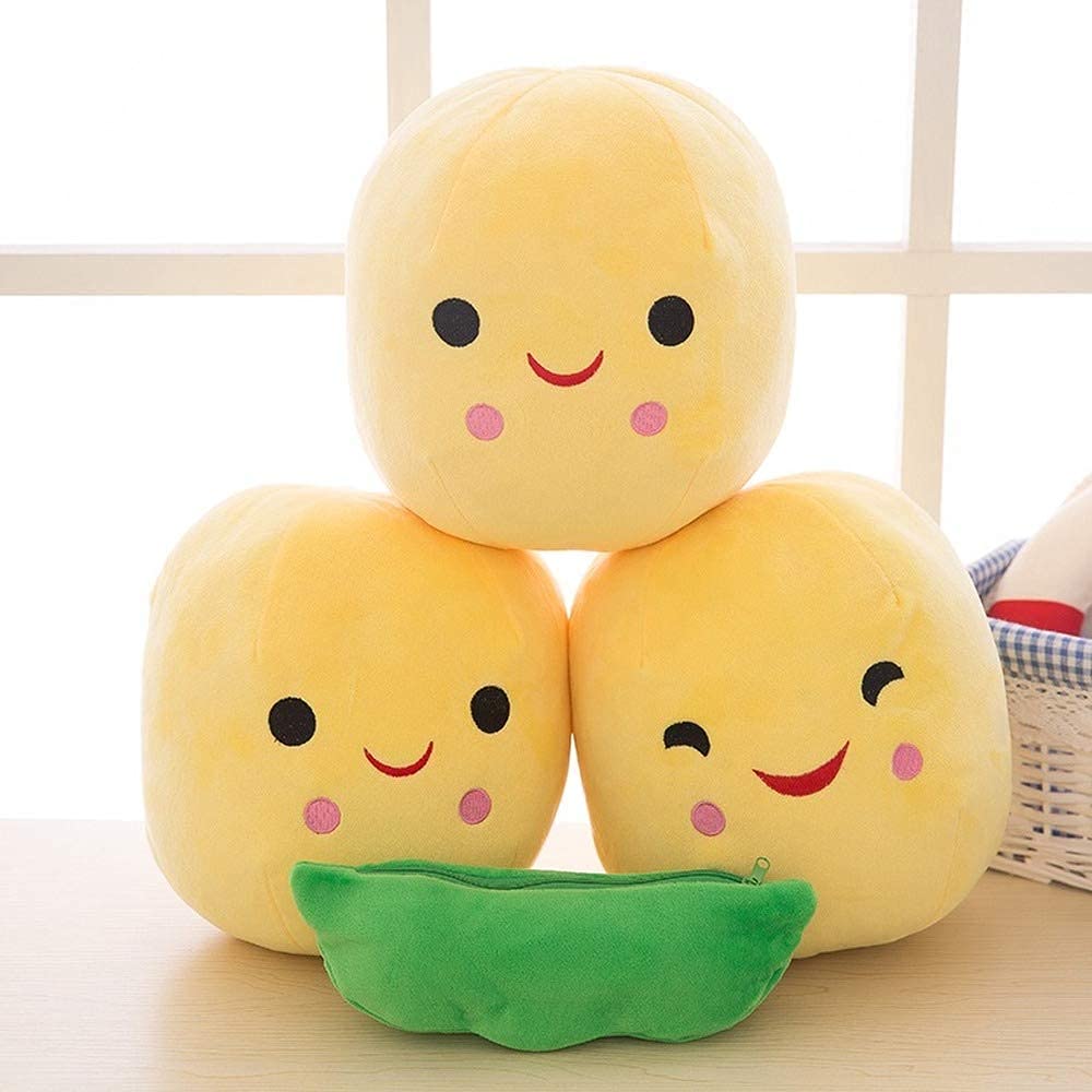 AOQI Giant Peas in a Pod Plush Toy – Soft Pea Pod Pillow (5 Sizes: 25–90 cm)