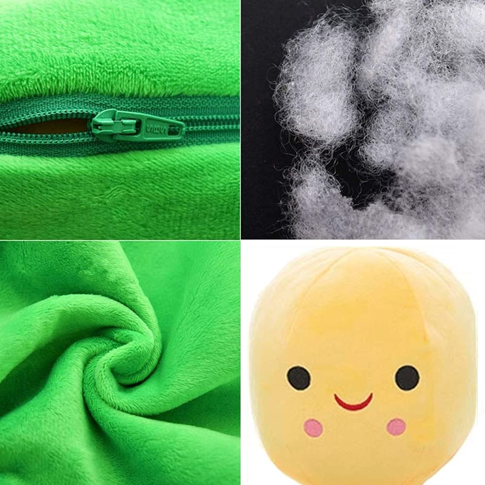 AOQI Giant Peas in a Pod Plush Toy – Soft Pea Pod Pillow (5 Sizes: 25–90 cm)
