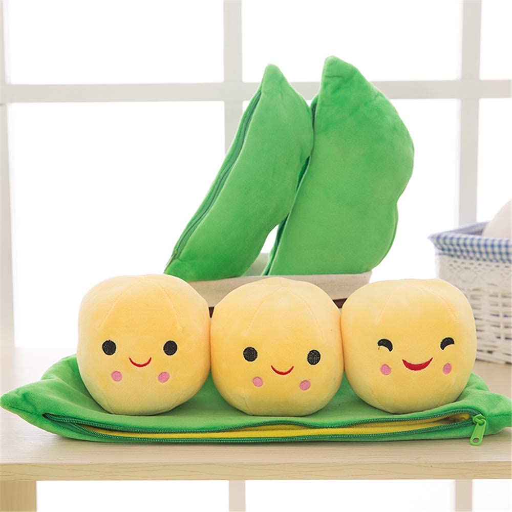 AOQI Giant Peas in a Pod Plush Toy – Soft Pea Pod Pillow (5 Sizes: 25–90 cm)