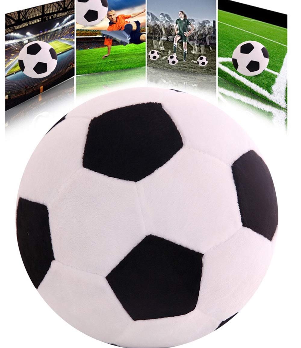 AOQI Plush Soccer Ball 45cm Black White — Soft, Durable Plush Pillow Toy for Kids