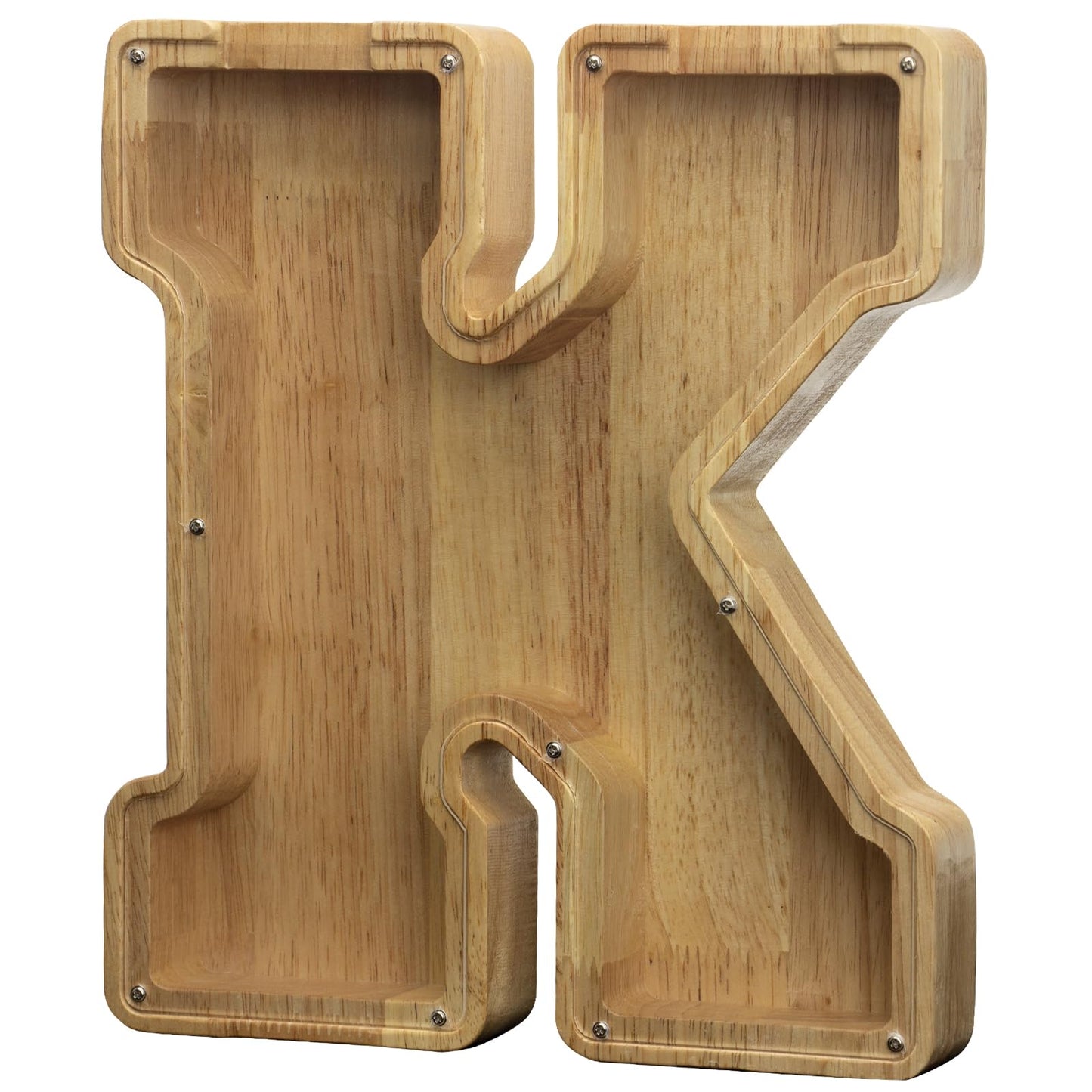 AORCMITN Extra Large Wooden Letter Coin Bank – Initial K for Kids