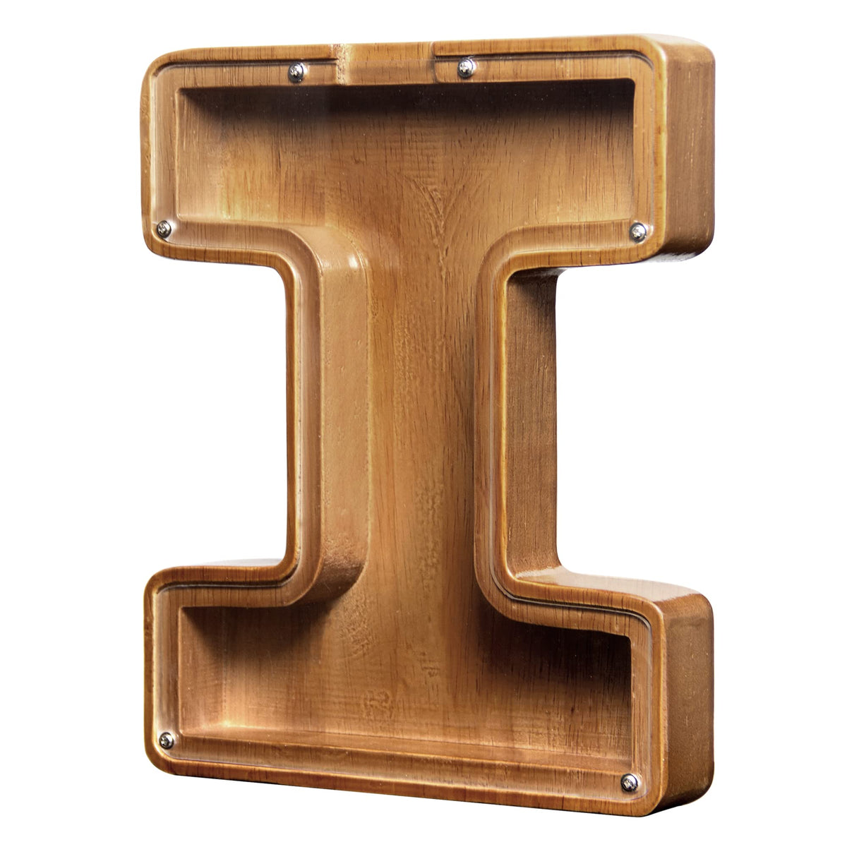 AORCMITN Large Wooden Letter Coin Bank – Personalized Alphabet Piggy Bank, 9.2 Inch